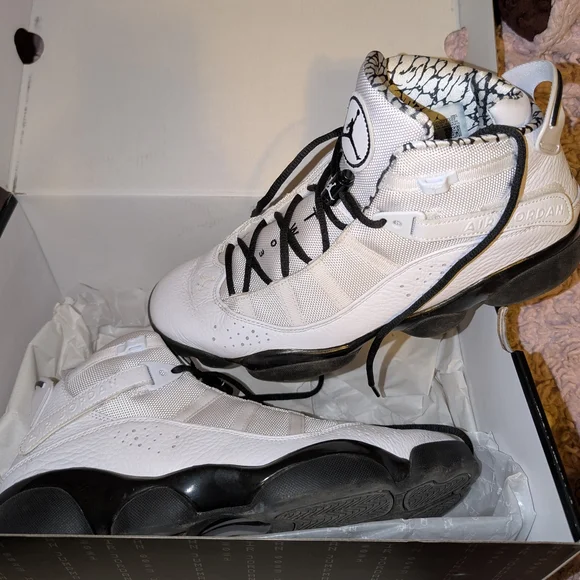 Jordan Men's White and Black Sneakers - Picture 1 of 10